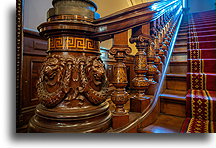 Grand Staircase::Lockwood-Mathews Mansion, Connecticut, USA::