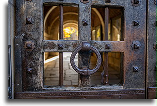Brama w stylu średniowiecznym::Uniwersytet Yale, Connecticut, USA::