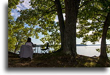Śniadanie nad jeziorem::Jezioro Margreth, Michigan, USA::