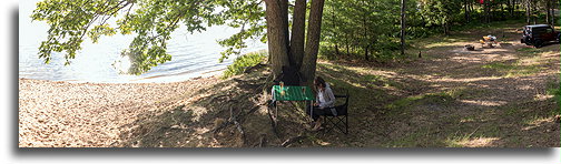 Nasz obóz nad jeziorem::Jezioro Margreth, Michigan, USA::