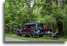 Picnic by the road::Serpent Mound, Ohio, USA::